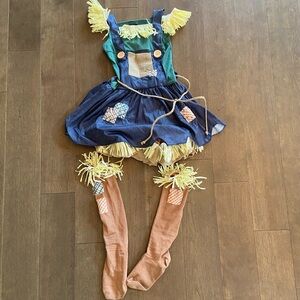 Wizard of Oz Kids Scarecrow Costume with Yellow and Blue Accents
